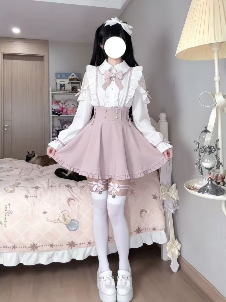 Japanese Sweet Lolita 2 Piece  - Elastic Lace Trim ulasan dan harga