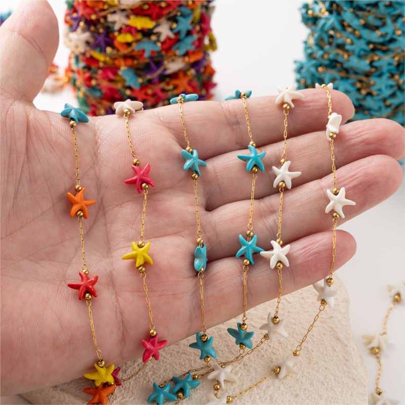 1Meter Stainless Steel Starfis - Pearl Trim Chain ulasan dan harga