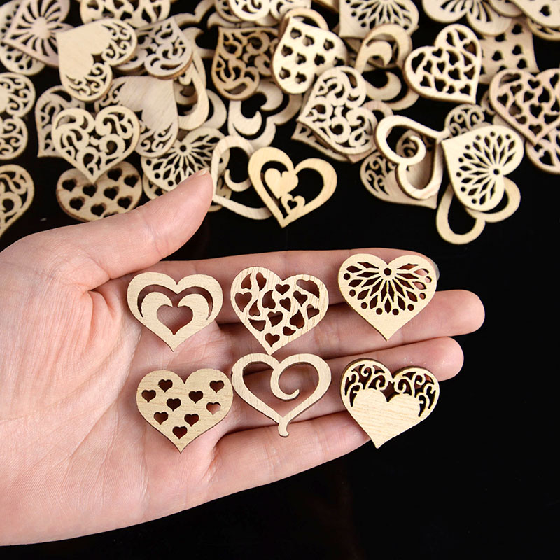 50/100pcs Hollowed Heart Patte - Embellish Craft ulasan dan harga