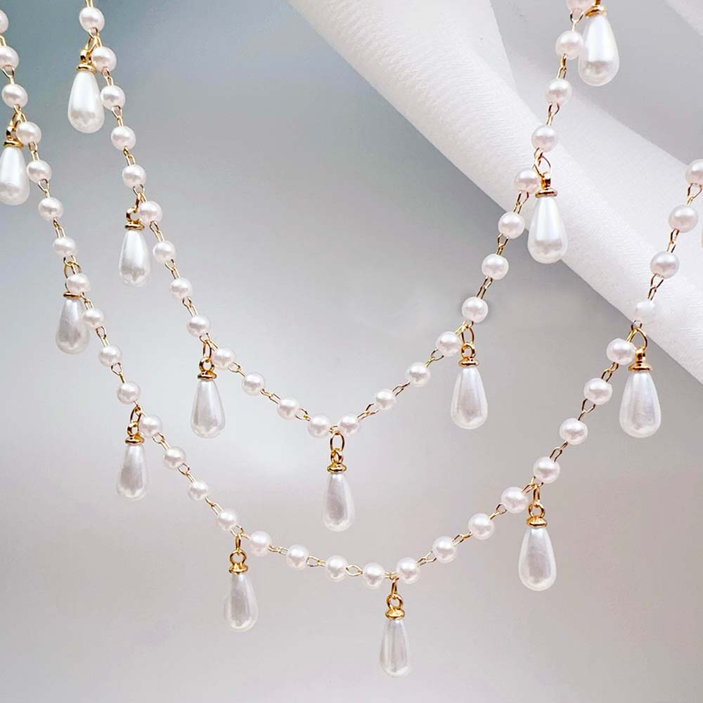 0.5M 1M Imitation Pearl Waterd - Pearl Trim Chain ulasan dan harga