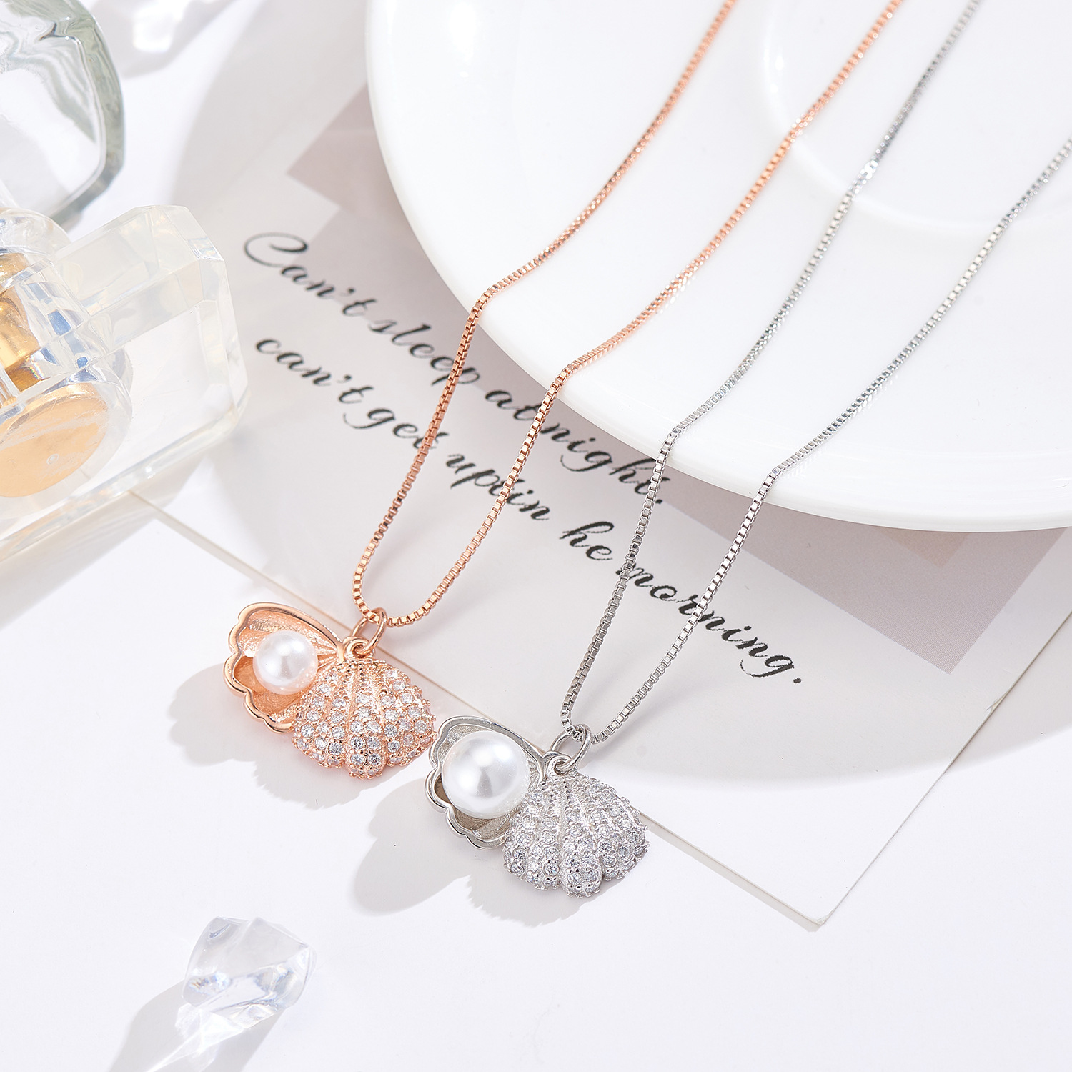 Popular 925 Sterling Silver Pe - Pearl Trim Chain ulasan dan harga