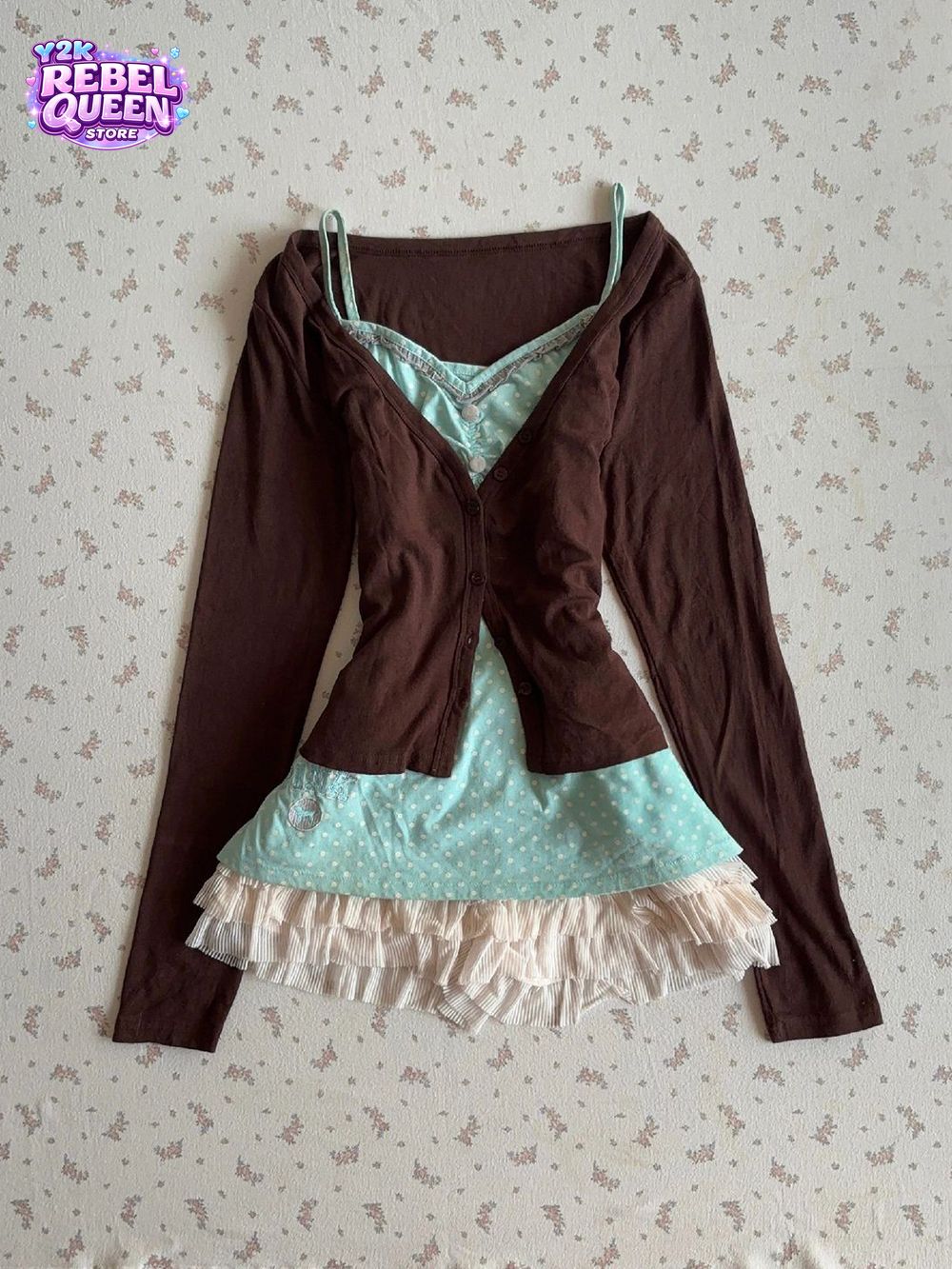 Vintage Y2K Coquette Camisole  - Elastic Lace Trim ulasan dan harga