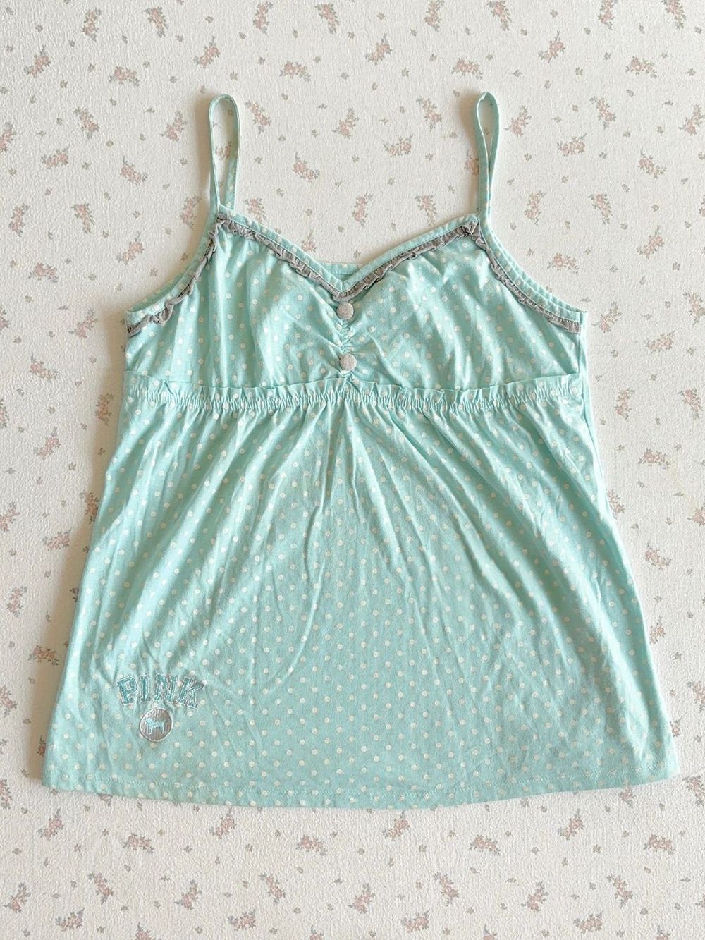 Vintage Y2K Coquette Camisole  - Elastic Lace Trim ulasan dan harga